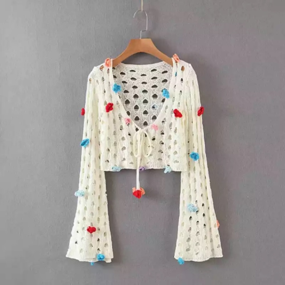 Crochet flower skirt set